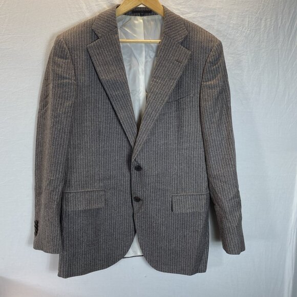 Suitsupply Blazer Pure Wool Drago Vantage Super‎ 130's Striped  Brown 44R - Picture 1 of 11